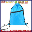 School Sports Nylon Drawstring Bag Sack Fitness Zipper Storage Rucksack Backp