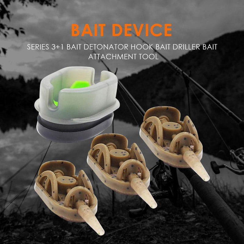 Portable Carp Fishing Parts 3+1 Feeder Mould Set Sinker Method Flat Troughs
