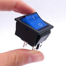 Rocker Switch Power Switch 2-Level 4 Pins with Light 10A AC125-250V (Blue)