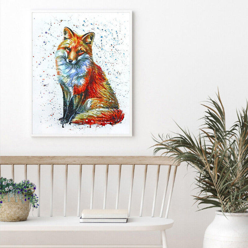 DIY 5D Diamond Painting Full Round Mosaic Fox Handmade Picture Art Home Decor