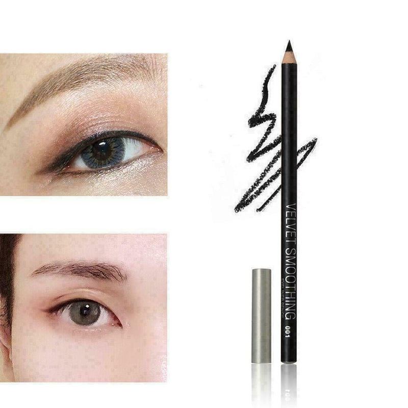 12PCS Waterproof Eye Liner Beauty Cosmetic Smooth Black Penc F9C4 Eyeliner V2F6