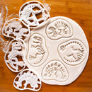 Dinosaur Fossil Baking Mould Funny 4pcs Pastry Mould Diy for Kids Birthday