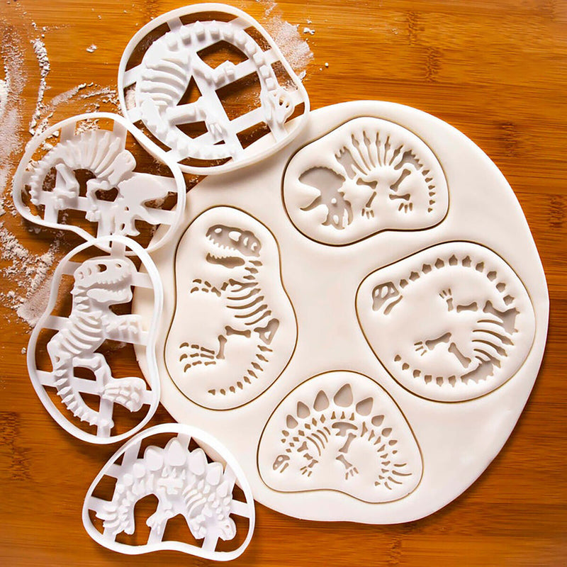 Dinosaur Fossil Baking Mould Funny 4pcs Pastry Mould Diy for Kids Birthday