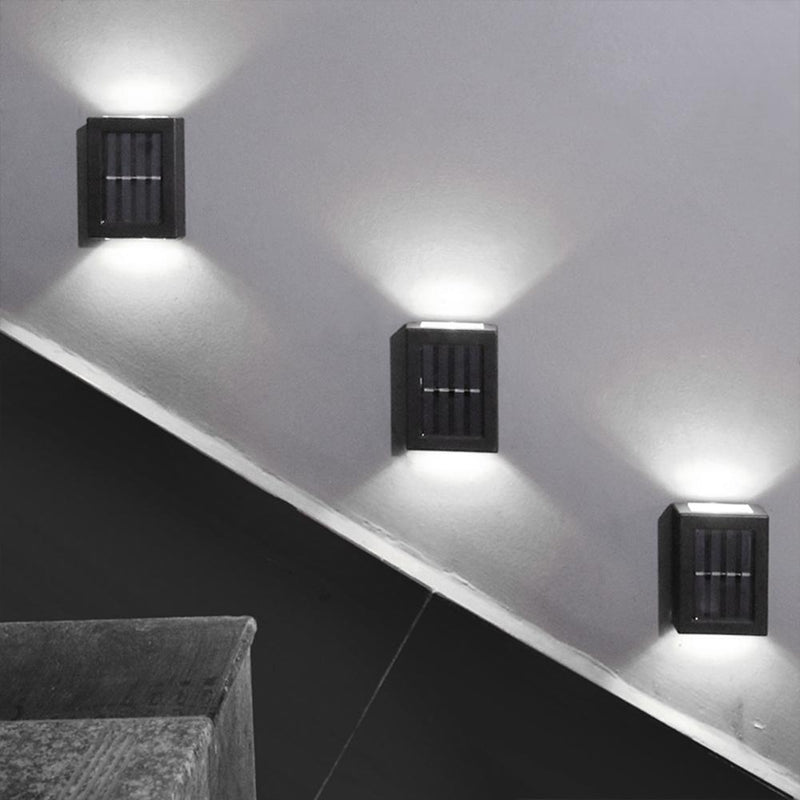 LED Solar Wall Light Waterproof Outdoor Garden Porch Sconce Lamp (White)