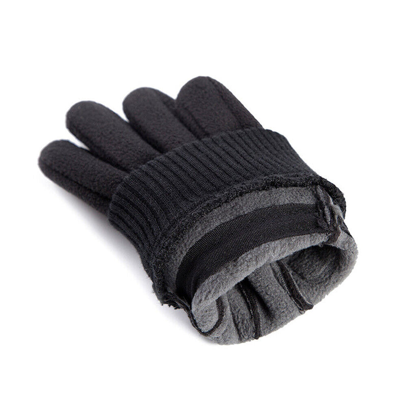 Warm Fleece Touch Screen Outdoor Cycling Windproof Gloves for Men (Black) Newly