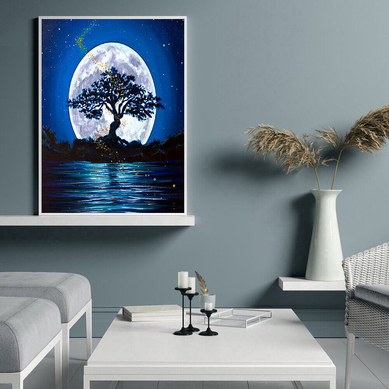 Oil Paint By Numbers Moon Coloring Picture Digital Drawing
