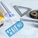 Multi-function Geometric Ruler Drawing Template Measuring Tools (Blue) Newly