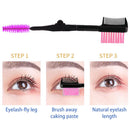 Double-ended Eyebrow Brush Eyelash Brush Comb and Round Comb Teeth (Purple)