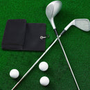 Golf Towel 41x54cm Tri-Fold Microfiber Waffle Towel Sweat-absorbent (Black)