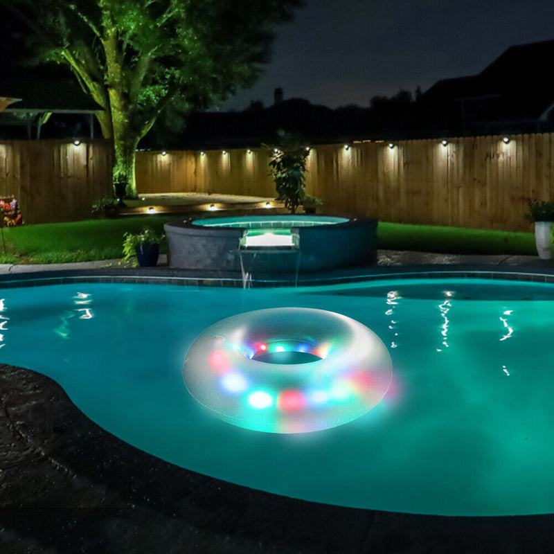 Illuminated Multi-Color Inflatable LED Flashing Swimming Pool Ring Summer Newly