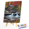 Hut by Waterfall Oil Paint By Numbers DIY Handpainted on Canvas Wall Art