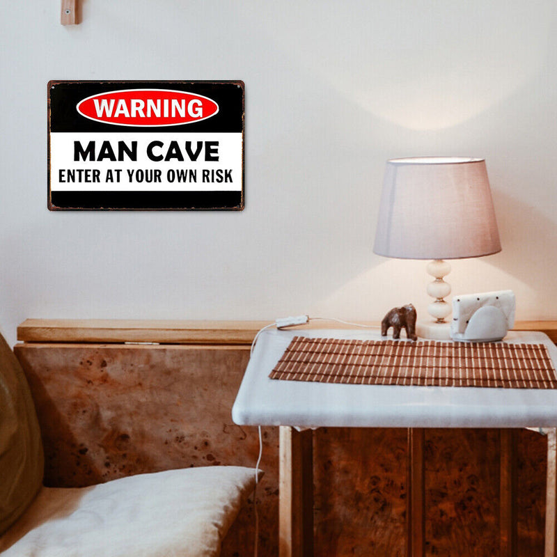 Retro Red Warning Metal Plate Painting for Bar Pub Tin Plaques Wall Sign