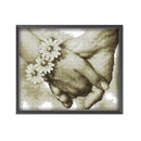 Partial Cross Stitch 11CT Hand in Hand Counted Embroidery DIY Needlework