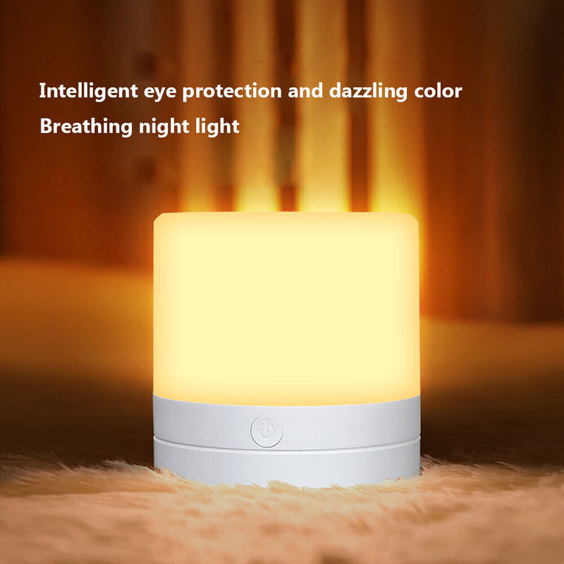 LED Night Light 7 Colors USB Bedside Living Room Table Lamp (Touch White) Newly