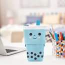Creative Retractable Canvas Pen Holder Large Milk Tea Stationery Organizer Box