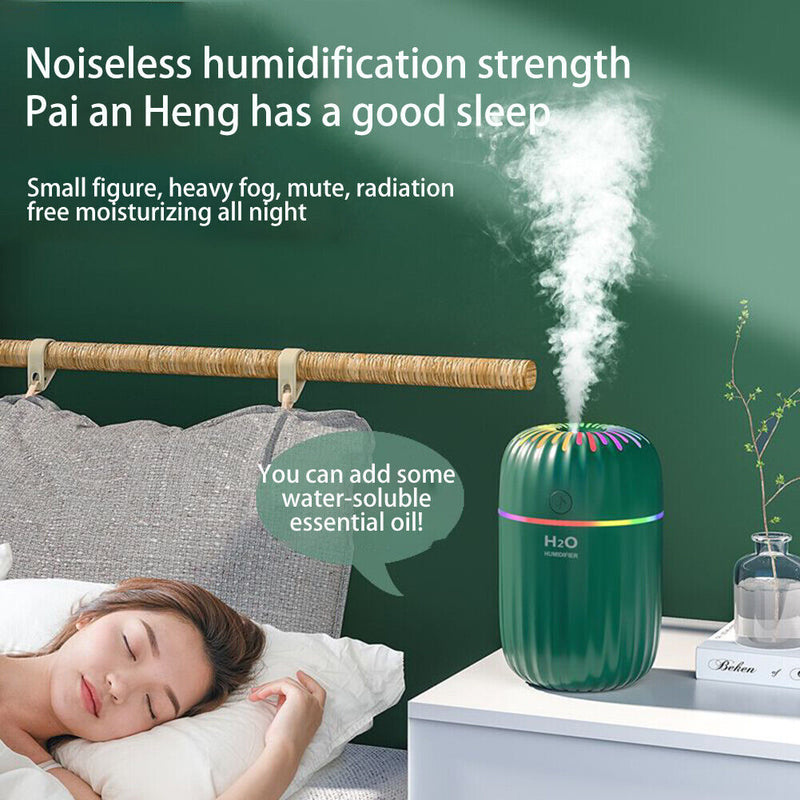 300ml Electric Air Humidifier Aroma Oil Diffuser Mini Sprayer (Dark Green)