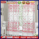 4pcs Peony Curtain Living Room Bedroom Home Door Window Curtain (Pink)
