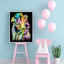Colorful Tiger 5D DIY Full Round Diamond Painting Animal Rhinestones Crafts