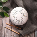 Ethereal 6 inch Steel Tongue Hand Pan Drum 8 Tones with Mallets (White) Newly