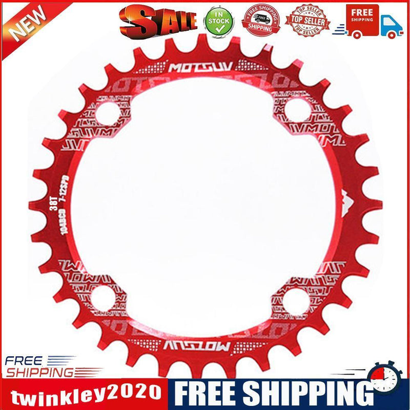 Bicycle 104BCD Crank Chainring Chainwheel MTB Bike Crankset Plate (38T Red)