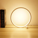 LED Table Lamp Round Acrylic Desk Lamp Circular Bedside Night Light (White)