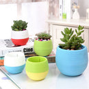 Plastic Round Small Flower Pot Indoor Unbreakable Bonsai Plant Pot (Green)