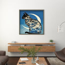 Diamond Painting 5D DIY Moon Cat Full Round Drill Rhinestones Picture Kit