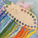 3pcs Wooden Carved Cross Stitch Thread Board (Racoon)