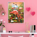 5D Diamond Painting Kit Sunset Flamingo Full Round Drill DIY Wall Crafts Mo