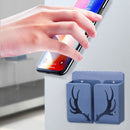 Phone Wall Mounted Holder with Plug Charging Sundries Organizer Box (Blue) Newly