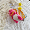 Cute Plush Shoulder Bag Girls Cartoon Dinosaur Satchel Crossbody Messenger Bags