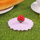 Silicone Heat-resistant Dust-proof Sealed Cup Lid Wrap Cover (Strawberry)
