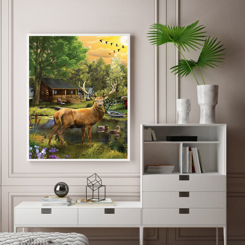#A Woods Animal Oil Paint By Number Kit DIY Acrylic Painting Wall Art Picture