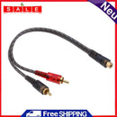 1pc 27cm 1 RCA Female to 2 RCA Male Splitter Cable RCA Cable Hub for Car
