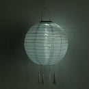 Solar Nylon Lantern Lamp Waterproof Hanging Light Festival Decor (White) Newly