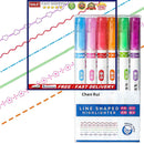 6pcs/set Curve Roller Color Pen Outline Marker Pen with 6 Different Curve Shapes
