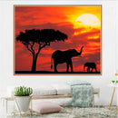 Elephant DIY Round Diamond Painting Embroidery Kits Cross Stitch Home Decor