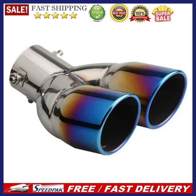 Stainless Steel Car Bent Dual Exhaust Tip 3 inch ID Inlet Rolled Edge Slant C