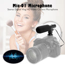 Mic-01 Interview Digital HD Video Stereo Camera Microphone for Nikon Z6 Z7 D5300