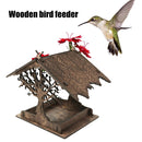 Wooden Bird Feeder Nest Outdoor Tree Branches Carving Hang Birdhouse (B)