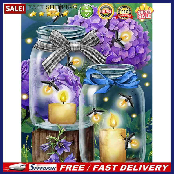 Firefly Glass Bottle Oil Paint By Numbers DIY Canvas Wall Art Picture Home Cr