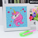 DIY Diamond Painting Beauty Pink Horse Cross Stitch Mosaic Embroidery with Frame