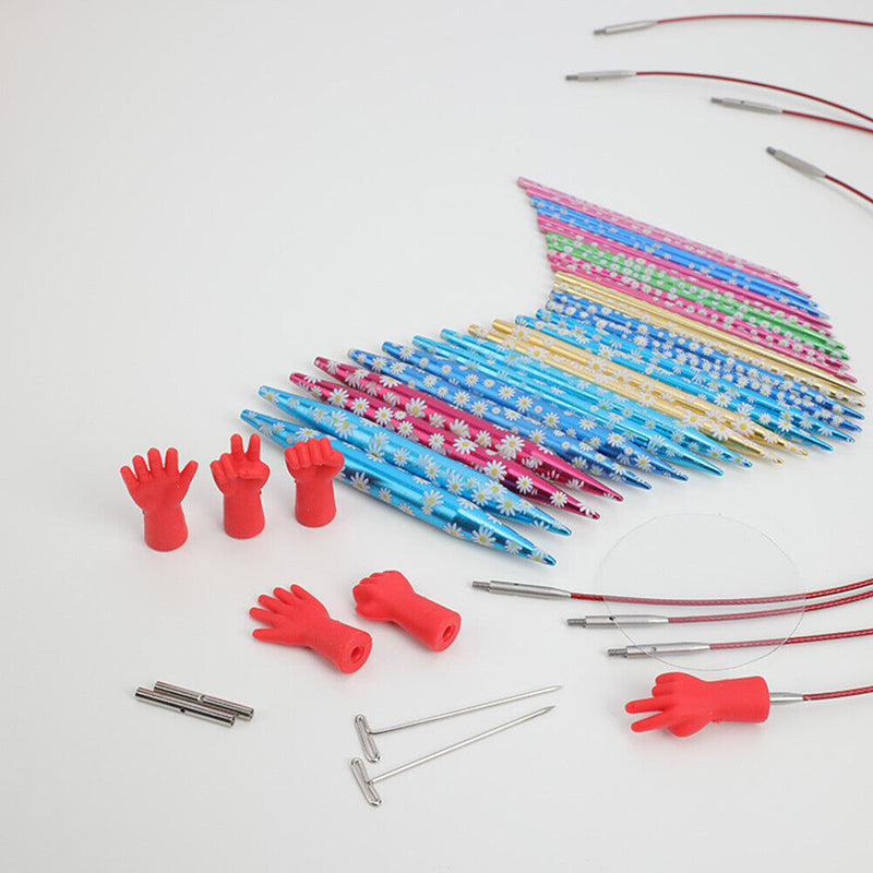 Daisy Circular Needles Set Detachable Crochet Yarns Knitting Kits with Case