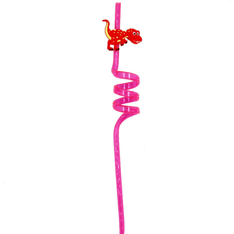 Design Dino Theme Cartoon Pattern Straws-Plastic Dinosaur Reusable Straws