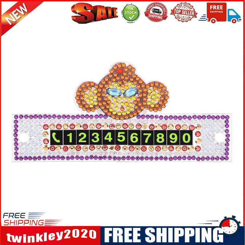 DIY Monkey Special Shaped Diamond Painting Luminous Parking Number Plate