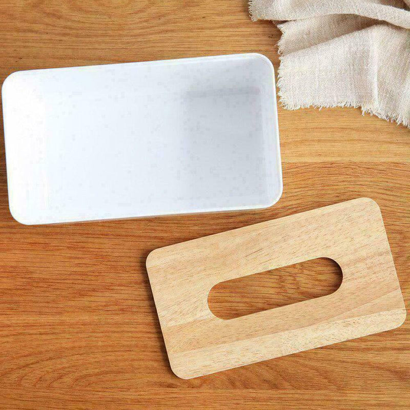 Tissue Box Dispenser Paper Storage Holder Napkin Case Wooden Organizer D6P6
