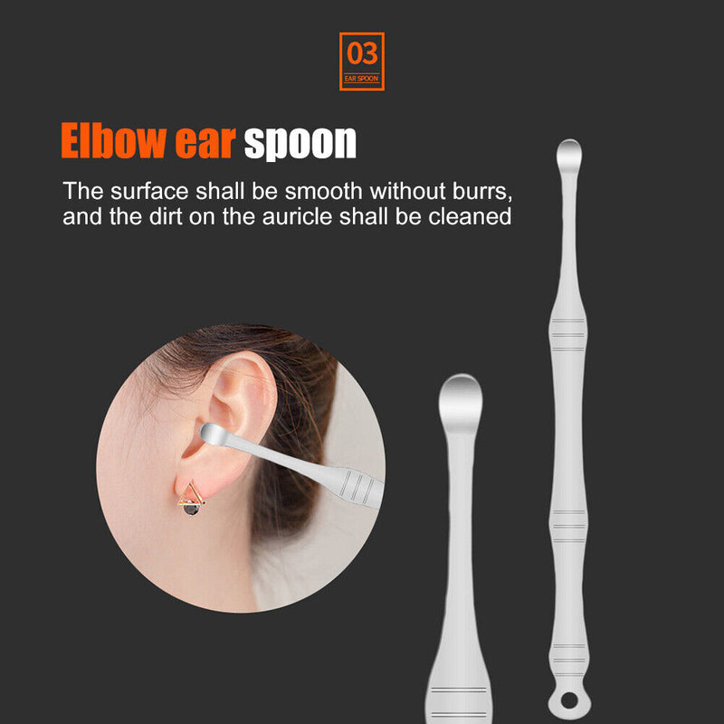 10pcs Portable Ear Wax Pickers Kit Health Care Curette Earpick Cleaning Ear K