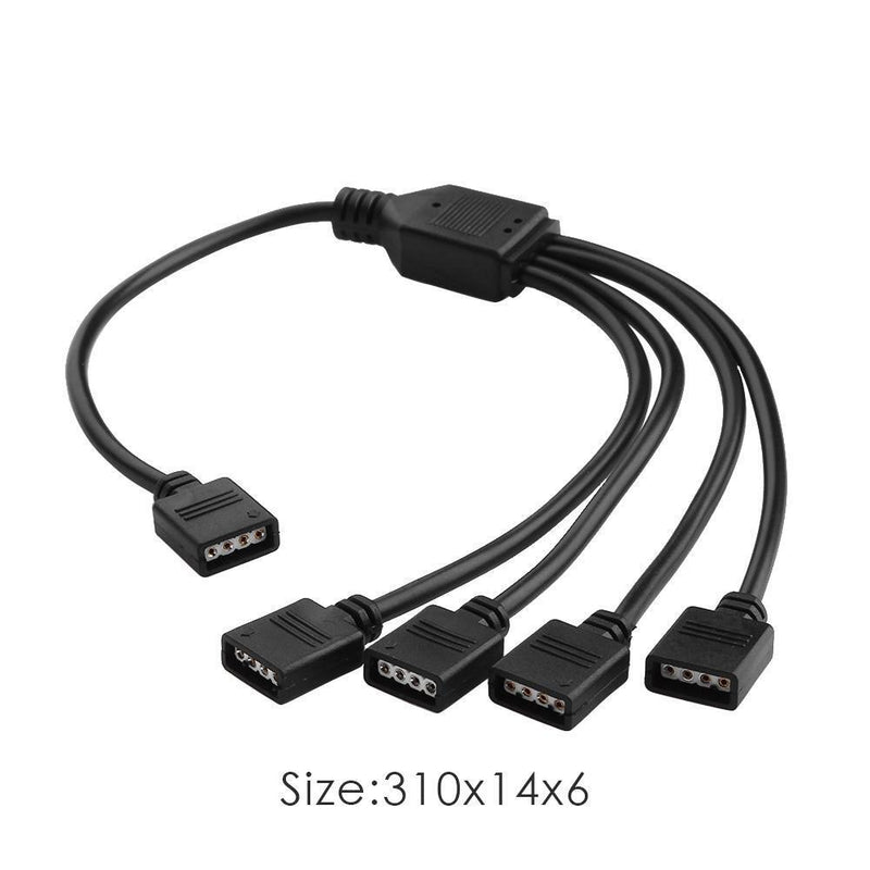 Female to Female 3528/5050 RGB LED Strip Light Connector Cable (1 to 4) Newly