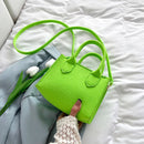 Felt Shoulder Message Bag Pure Mini Purse Crossbody Tote Handbag (Green)