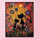 Full Cross Stitch Handcraft 14CT Counted Cat Flower Needlework DIY Home Ornament